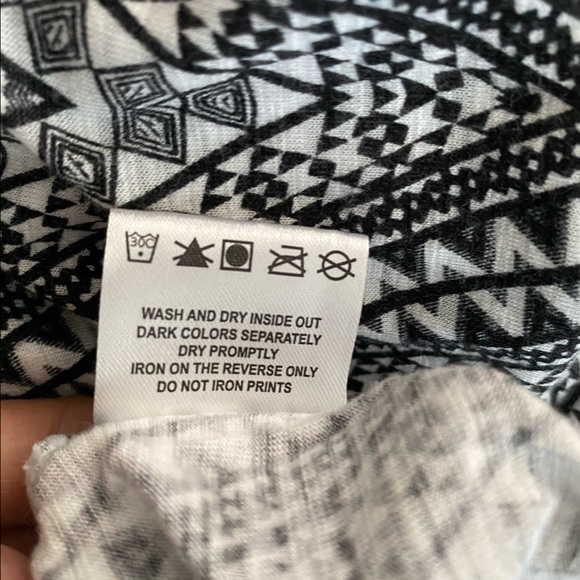 CHEROKEE Black White Printed Dress with Waist String - Picture 5 of 11